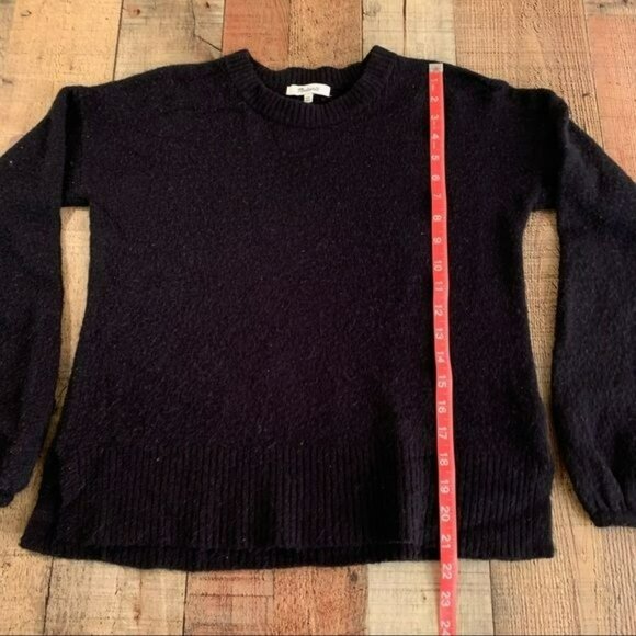Madewell womens bell long sleeve soft knit sweater in black - XXS - Picture 3 of 7